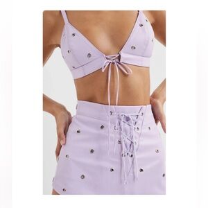 For Love and Lemons Roxie Leather bralette and matching short. Worn once